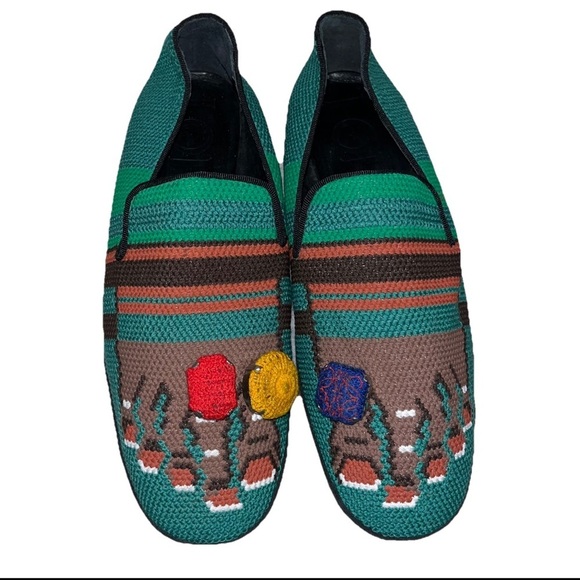 LOEWE loafer slippers foot feet EU 41 Mens 8 Womens 11 toe ring embroidered EUC - Picture 5 of 12